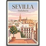 MJ-GRAPHICS® Poster Sevilla Kunstdruck Stadtansicht 