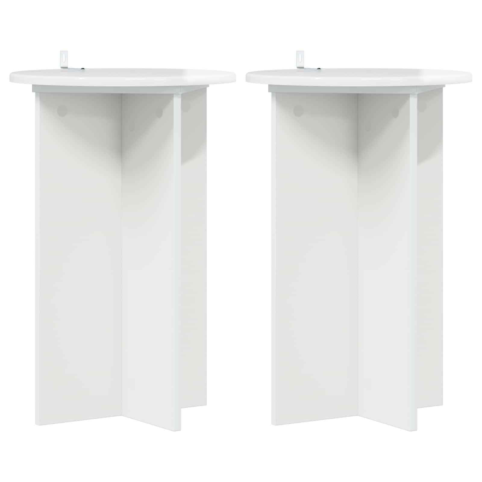 Set di 2 supporti per piante, in legno, colore bianco