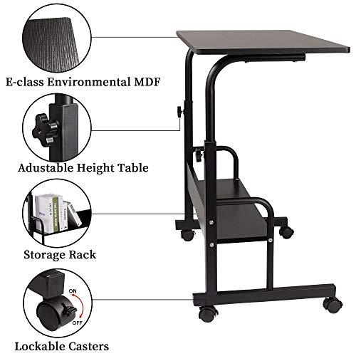 GAJOO-Mobile-Side-Table-Mobile-Laptop-Desk-Cart-3150-Inches-Tray-Table-Adjustable-Sofa-Side-Bed-Table-Portable-Desk-with-Wheels-Student-Laptop-Desk-Black