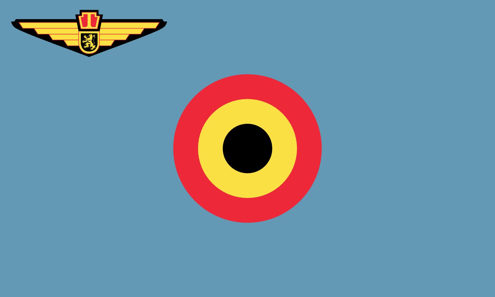 Drapeau XL Ensign of Belgian Air Force horizontal pour mât extérieur