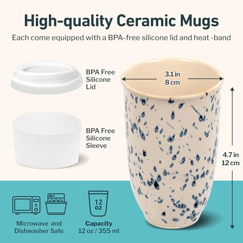 NOVA CERAMICS Travel Mug, Travel Size Mug, Reusable Coffee Mug Unique to Go Mug - Image 3