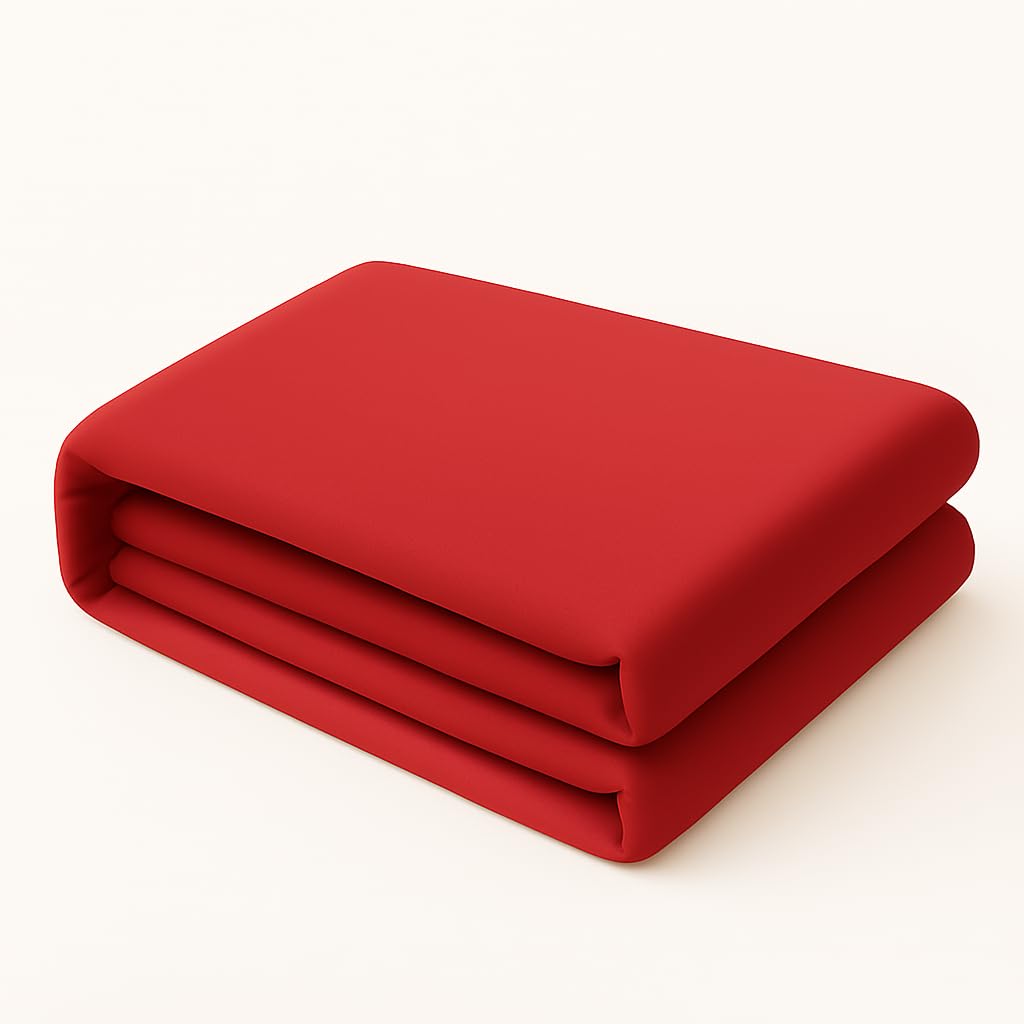 Nightzone Red Flat Sheet Bed Linen Soft Easy Care Polycotton Blend Plain Dyed Flat Bed Sheet (Single, )