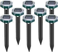 Maulwurf Vertreiber, Aufgerüsteter Solar Maulwurfschreck 8 Stück, Maulwurfsvertreiber Solar-Ultraschall Wasserdicht für Vertreiben Wühlmäuse, Gopher, Serpent