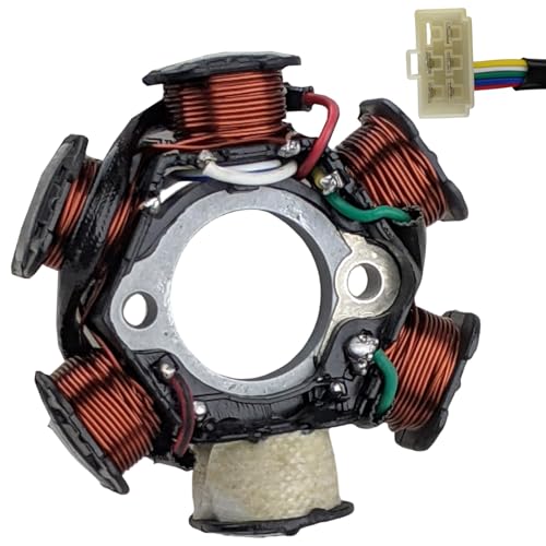 RedCap 6-Coil 5-Wire Stator Magneto for 50cc 70cc 90cc 110cc 125cc GY6 ATV Dirt Bike Scooter Go-Kart Buggy High-Performance Ignition Stator for Taotao Coolster Roketa Sunl Tank JCL Lance Jonway