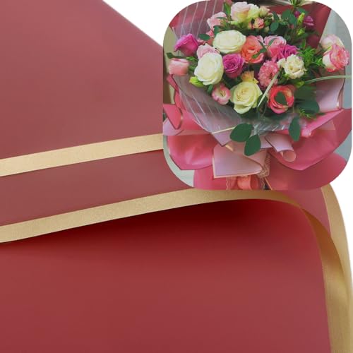 Papier cadeau à bord or rose de qualité supérieure pour fournitures floral