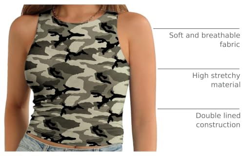 Image of ATHMILE Womens Double Lined Crop Tank Tops Casual Basic Shirts Sleeveless Workout Tops Cute Summer Clothes Teen Girls