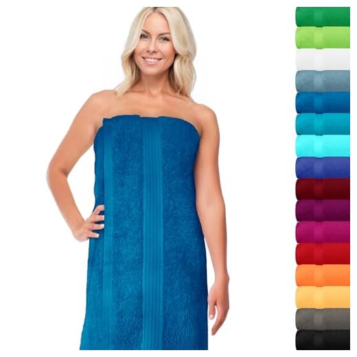 Lashuma Saunahandtuch 85x220 cm Petrol Blau, Linz großes Saunatuch lang, XXL Badehandtuch für Wellness, Strand und Gartenliege
