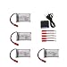 Produktbild rpbll 3,7 V 1000 mAh Lipobatterie und Ladegerät für HQ898B H11D H11C H11WH T64 T04 T05 F28 F29 T56 T57 RC Drohnen Teile 902540 Batterie-_Schwarz