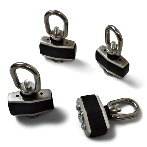 Hornet Outdoors Can-Am Tie Down Anchors (4-Pack) Twist & Lock Bed Rail Cargo Anchors with Integrated Eyelets ompatible with Can-Am Defender Commander & LinQ Systems Made in USA
