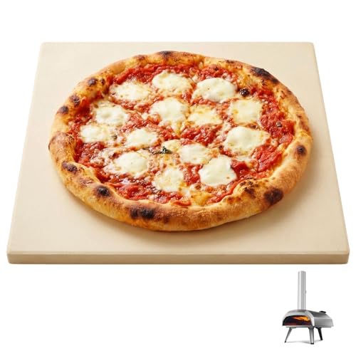 BMMXBl 13.2" Square Pizza Stone for Ooni Karu 12 Pizza Oven High-Quality Ceramic Grill Plate Accessories Pizza Baking Stone for Oven/Grill, Thermal Shock Resistance, ldeal for Bread and Cookie