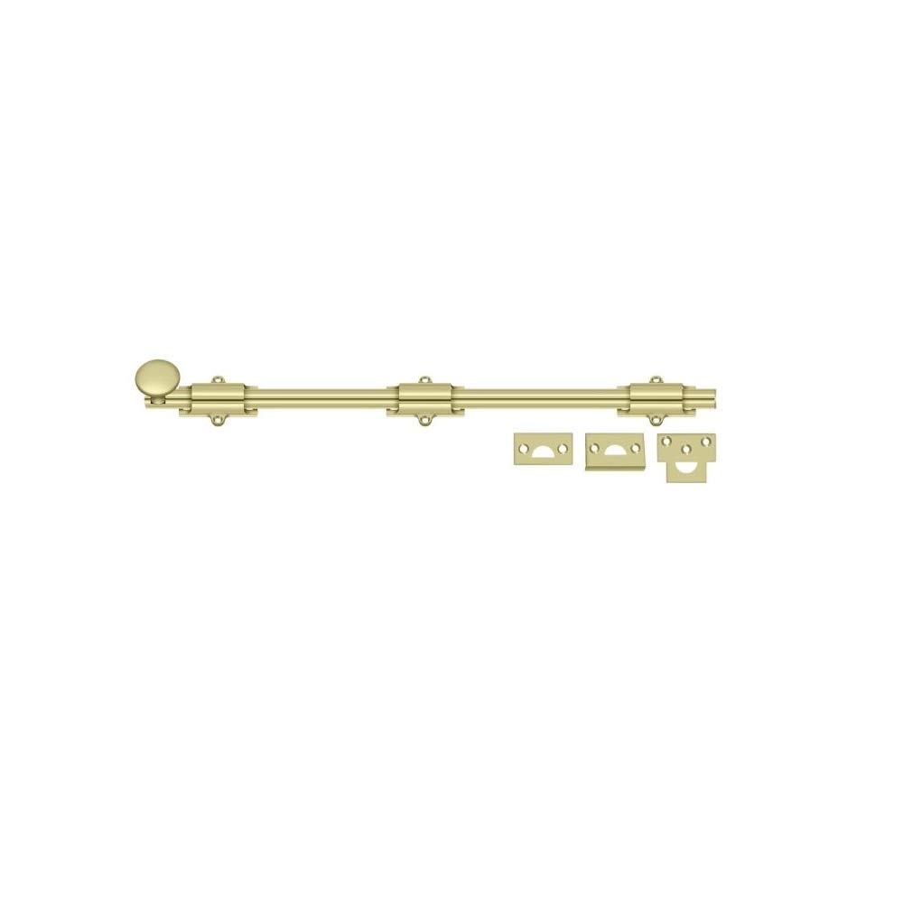 Deltana 18sb3-unl Heavy Duty Surface Bolt, 18", Unlacquered Bright Brass