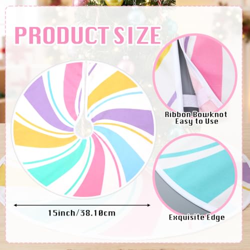 Realspring Mini Christmas Tree Skirt 15 Inch Pastel Pink Blue Candy Cane by Realspring - Used condition - Image 2