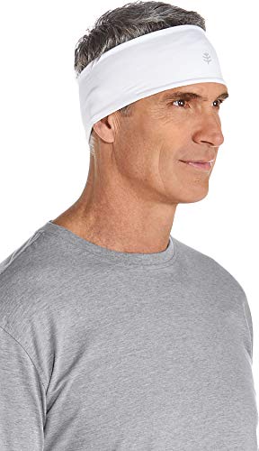 Coolibar UPF 50+ Unisex Elbert UV Headband - Sun Protective (One Size- White)