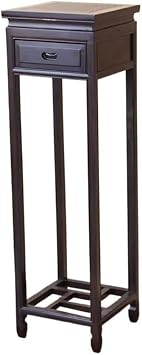 Oriental Vase Stand Chinese Vintage with Drawer Display Rack, Indoor Floor Type Redwood Bonsai Base Vase Display Stand