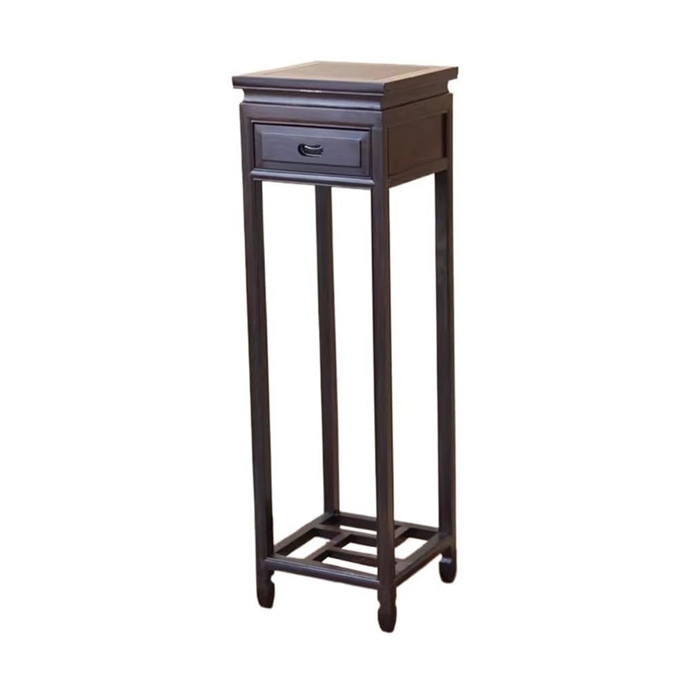 ZENY896V Home Chinese Vintage with Drawer Display Rack, Indoor Floor Type Redwood Bonsai Base Decor