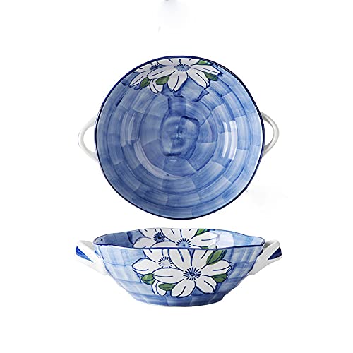 Dymassager Cuencos de sopa con asas, cuenco de cerámica de 20 onzas para servir - Tazones seguros para el horno para chile, estofado de ternera, cereales, pasteles de olla (C) Cover