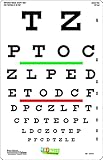 Snellen Peel-N-Stick Eye Test Chart, Red and Green Bar Visual Acuity Test, 6 Meter (20 Foot) Test Distance