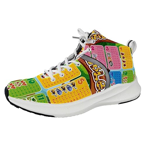 Herren Laufschuhe Sneaker Tennis Workout Walking Gym Sportschuhe Multiplikation Tische Tier, Mehrfarbig, 5 US