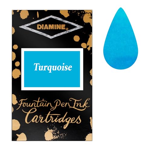 Diamine Turquoise fountain pen ink cartridges (18 Pack)