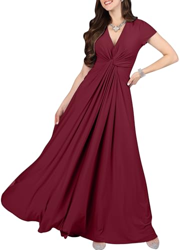 KOH KOH Womens Long Flowy Casual Semi Formal Empire Waist