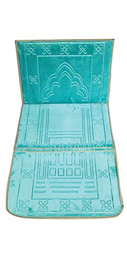 Luxury Back Rest Prayer Mat Rug Carpet Recline Chair Muslim Travel Reclining New Medical Islam (Dark Blue)