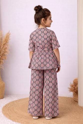 Image of Fashion Dream Girl's Cotton Blend Printed Co-ord Set|Clothing Set|Combo Set|Casual Wear|Coordinate Outfit for Girls|Two-Piece Set