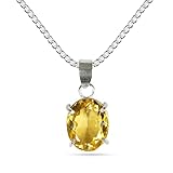 Colgante de piedra natural de citrino con forma ovalada de cristal natural