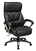 28" Executive Eco Leather Chair with Spring Seat and Padded Arms and Base Finish: Black with Titanium Arms
