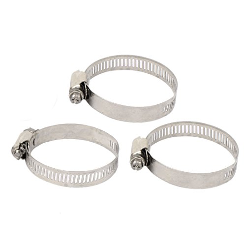 Aexit Stainless Steel Clamps Adjustable 33mm-57mm Cable Tight Clamp Pipe Fitting Strap Clamps Clips 3pcs