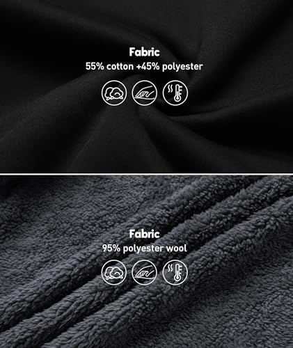 Image of SCODI Hoodies for Men Heavyweight Fleece Sweatshirt Zip Up Thick Jacket