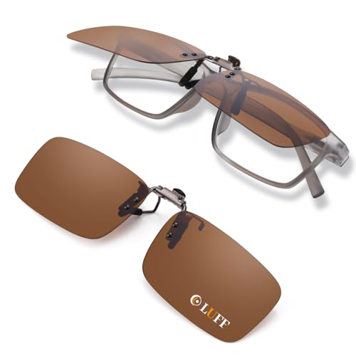 LUFF Polarisierte Clip auf Sonnenbrille für verschreibungspflichtige Brillen-gute Clip-Stil Sonnenbrille für Myopie Brille im Freien/Fahren/Angeln