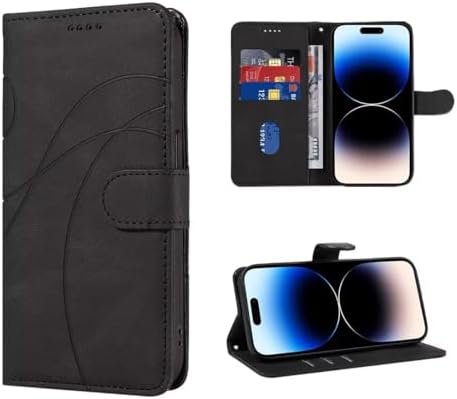 SEAHAI Cover per Motorola Edge 60 Neo/Edge 50 Neo/ThinkPhone 25, Custodia Pelle Flip Portafoglio con Kickstand/Slot per Schede/Protezione RFID, Premium PU/TPU Antiurto Magnetica Libro Case - Nero