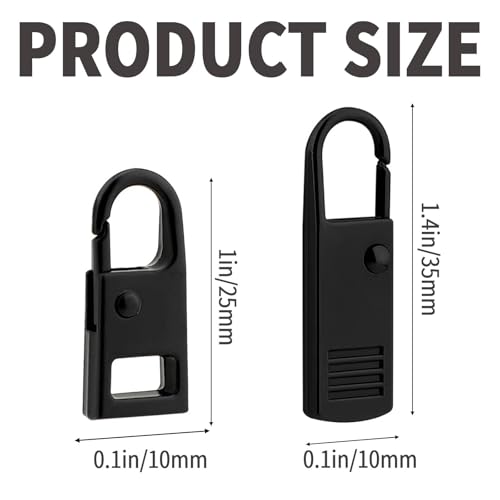 Zipper Pull Replacement,8 Pcs Detachable Zipper Pull for Backpacks, Purses, Coat, Jackets, Boots (2 Size)