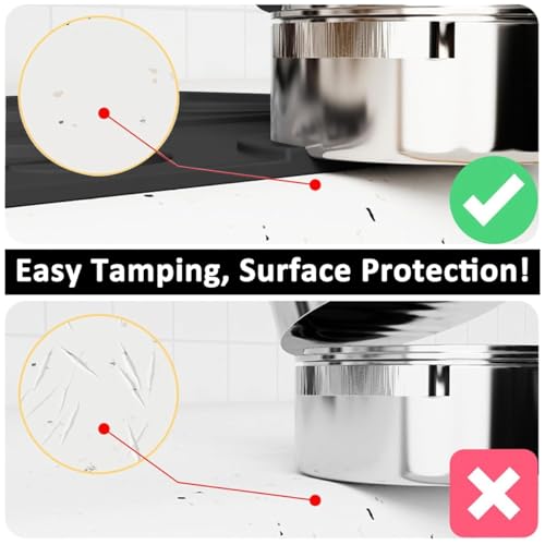Image of Supvox Silicone Coffee Machine Mat, 9.8x7.8'' Heat-Resistant, Non-Slip Countertop Protector Cup Coffee Tamper Organizer Tray Mat for Espresso, Coffee Makers, and Small Appliances