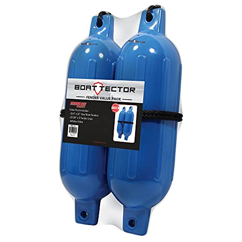 Extreme Max 3006.7207 Boattector Inflatable Fender Value 2-Pack - 6.5" X 22", Blue #TOP2
