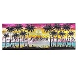 Myrtle Beach Sunset Magnet, Beach Trip Collectible Souvenir, Keepsake Gifts, 5 x 1.75 Inches