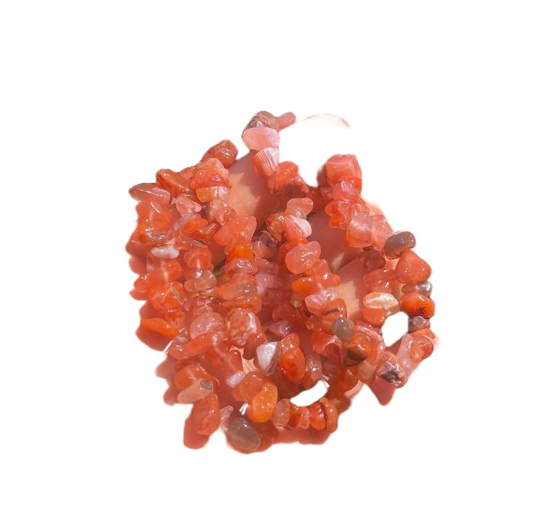 Bracelet cornaline naturelle perles 4-6mm cristal mixte extensible 17,8cm