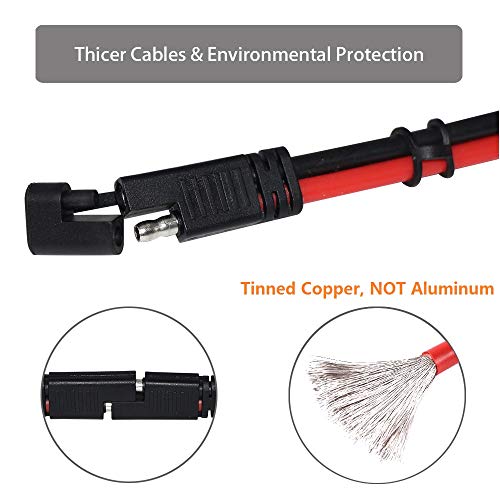 [2 Pack] Sparking 3Ft 12Awg Sae To Sae Extension Cable 2Pin Bullet Quick Connect Heavy Duty Wire Harness With Waterproof Cap(3Ft) #TOP4