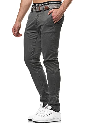 Indicode Herren Waller Chinohose Stretchhose | Chino Herrenhose Stretch Stoffhose Pewter, 28/32