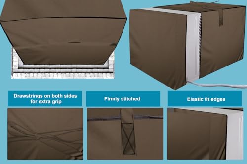 Image of Stylista window ac cover suitable for O-General 1.5 Ton AXGB18BBAA-B, Beige Color Elastic fit Cover for front and rear Of Window Ac