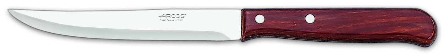 Arcos Serie Latina Caja 12 uds Cuchillo universal de cocina, Hoja de Acero Inoxidable NITRUM de 130 mm, Mango de Madera comprimida Color marrón (12 UDS)