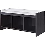 Ameriwood Home Penelope Entryway Storage Bench with Cushion, Espresso
