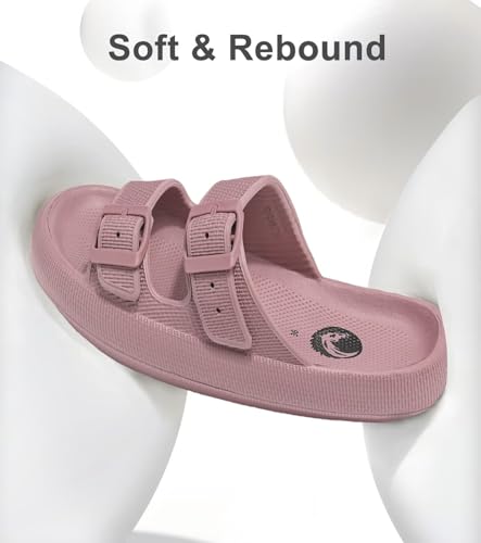 Image of Haifago Pillow Sandals for Women Recovery Cloud Slides Double Buckle Adjustable Slide, EVA Slide Comfort Cushioned Thick Sole