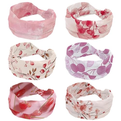 Lot de 6 bandeaux larges femme turban élastique antidérapant sport et fitness