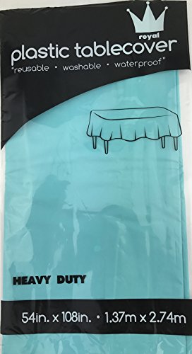 Royal 7 Pack of:3 Plastic Table Cloth 54 x 108, Plastic Party Table Cover, Reusable Plastic Table Cloth, Disposable Rectangular Table Cover (Teal, 3)