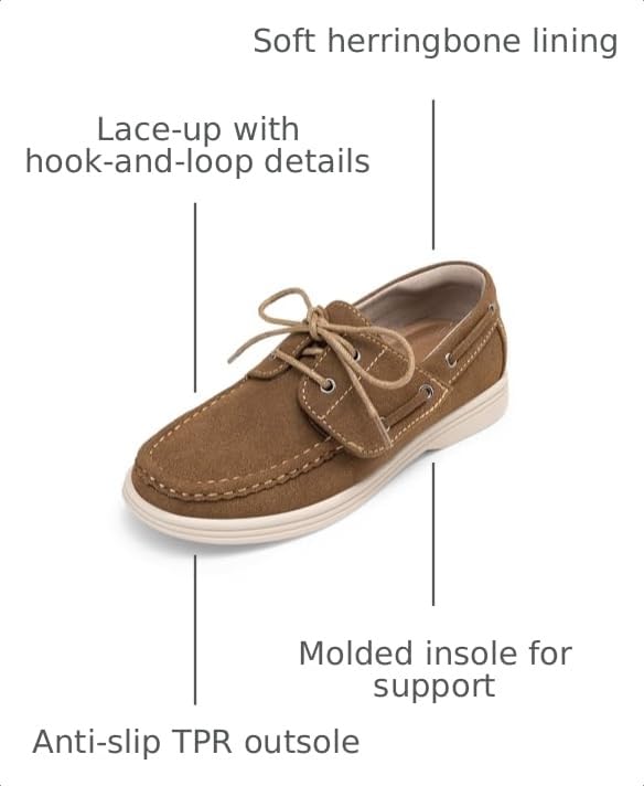 Image of DREAM PAIRS Boy's Loafers Boat Dress Shoes | Classic Moccasin Toe Comfortable Kids Toddler Formal School Slip on Casual Wear