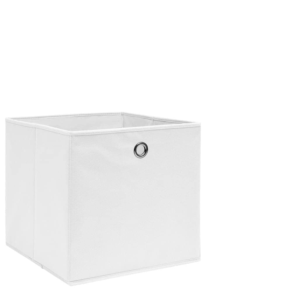 Aufbewahrungsboxen 10 Stk. Vliesstoff 28x28x28 cm Faltbox Set für Kleiderschrank Socken Unterwäsche Weiß