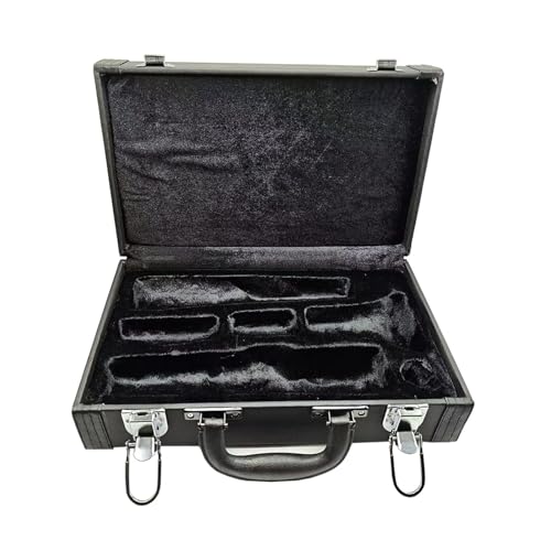 ZQEUXBE Clarinet Case Leather Exterior Hard Portable Protective Storage Carrying Handle Box for B Flat Clarinet Musicians
