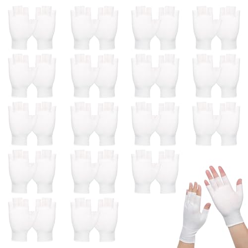 15 Pairs Eczema Gloves, White Cotton Gloves for Eczema, Moisturising Gloves for Overnight Sleeping Spa Treatment Hydration for Men and Women