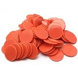 Smartdealspro Set of 100 25MM/1 Inch Opaque Plastic Learning Counting Counters Poker Chips (Red)